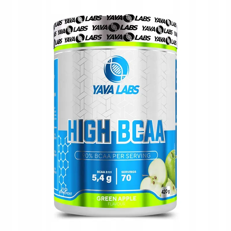 Yava Labs High BCAA 420g Aminokwasy dla sportowców Zielone Jabłko