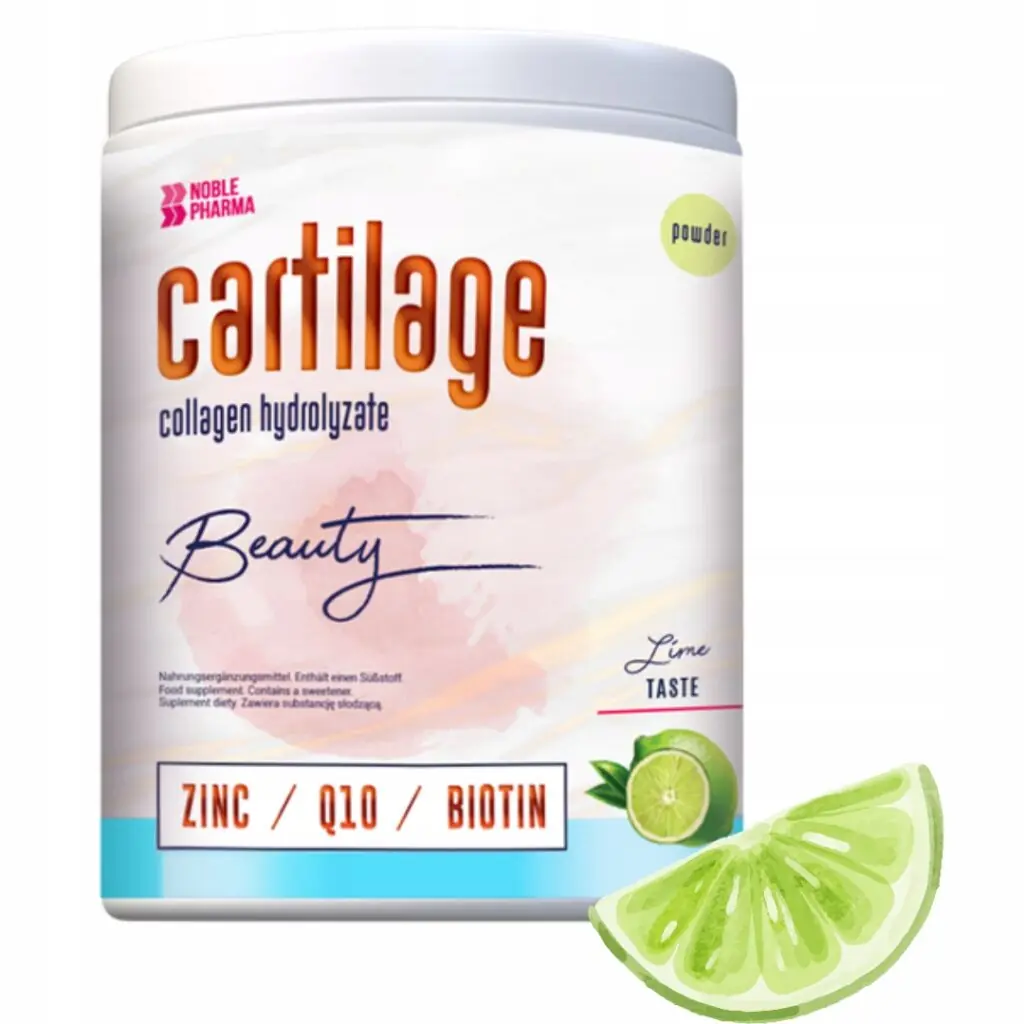 CARTILAGE BEAUTY KOLAGEN WOŁOWY HYDROLIZAT NOBLE PHARMA LIMONKA 250G