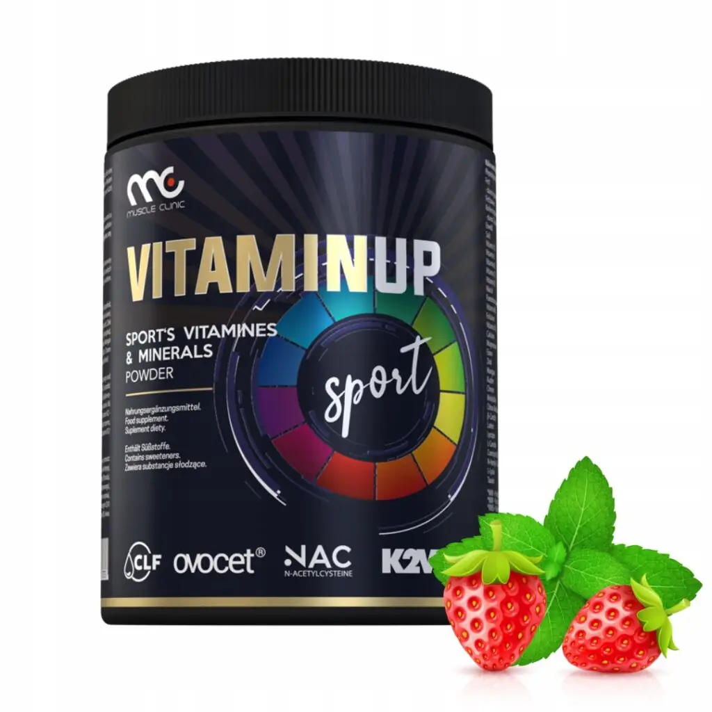 Muscle Clinic VitaminUp Multiwitamina Minerały Proszek 300g Truskawka-Mięta