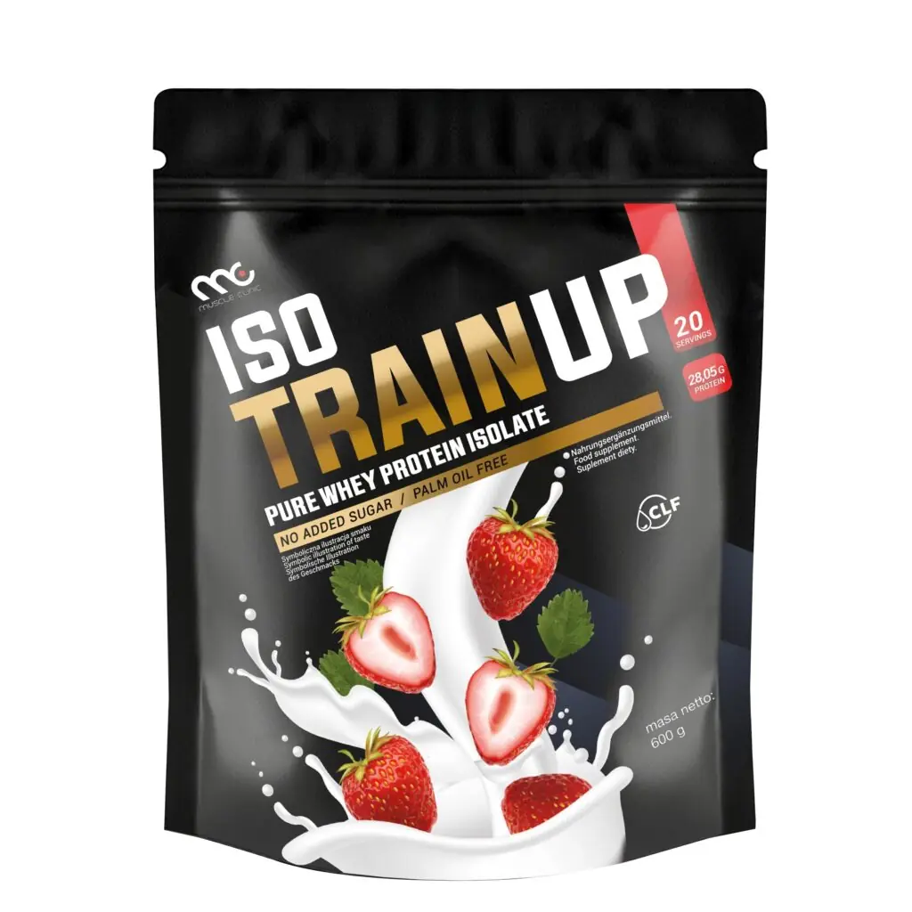 MUSCLE CLINIC ISO TRAIN UP 600g Izolat białka 92g TRUSKAWKA