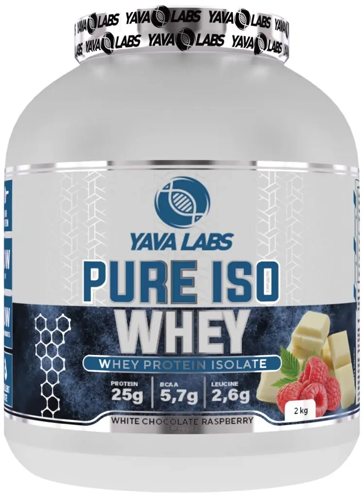 Yava Labs Pure Iso Whey 2kg Izolat Białkowy - Malina Biała Czekolada