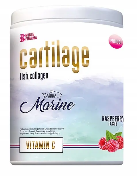 KOLAGEN RYBI NOBLE PHARMA CARTILAGE MARINE 200G MALINA FISH COLLAGEN WŁOSY