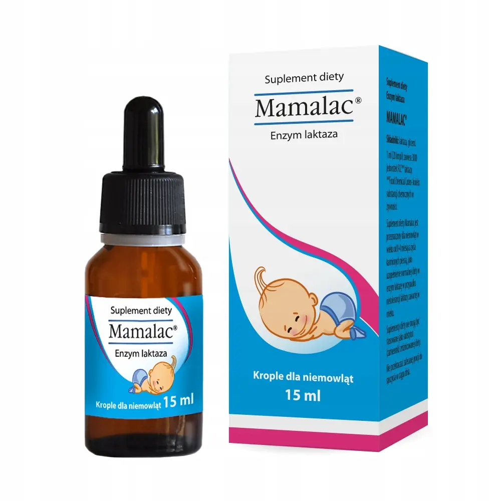 MAMALAC KROPLE NA NIETOLERANCJĘ LAKTOZY DLA DZIECI NIEMOWLĄT 15ml