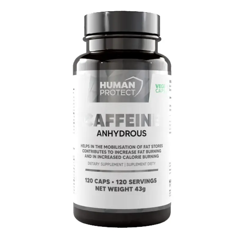 Human Protect Caffeine 200mg 120vcaps. Kofeina