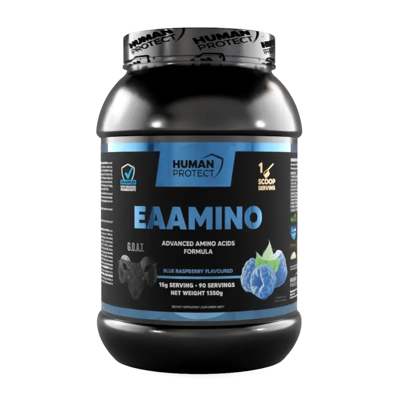 Human Protect EAAmino 1350g Kompletna Formuła Aminokwasów EAA z Elektrolitami i Wsparciem Regeneracji - Zielone Jabłuszko