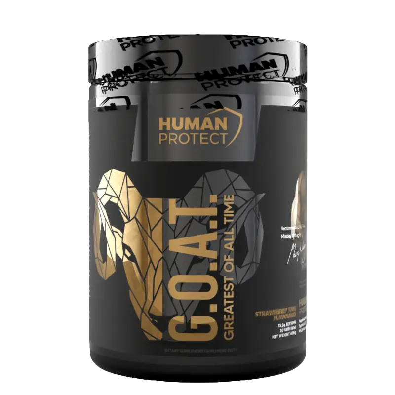 Human Protect G.O.A.T. Nabagło 400g Pre Workout Premium Przedtreningówka GOAT - Tropikalny